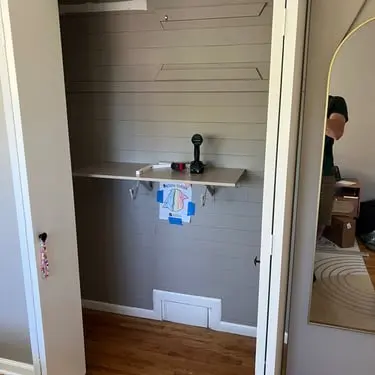 Closet space before organizer installation